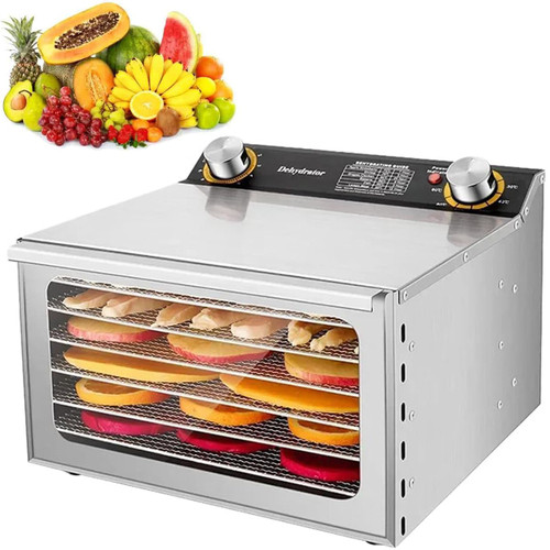 Stainless Steel Food Dehydrator - Electric Dryer with Adjustable Temperature