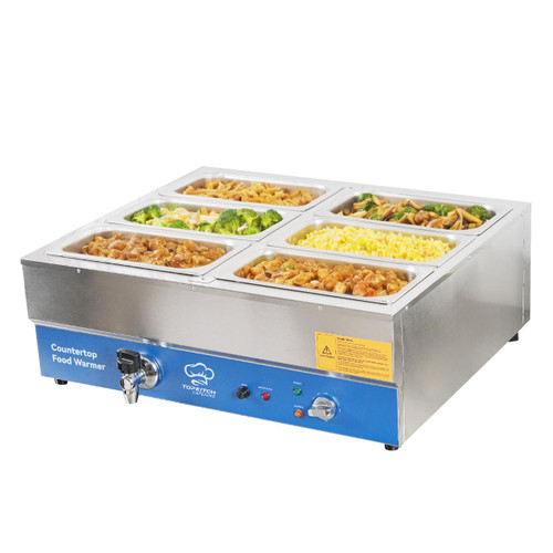Commercial Food Warmer, Electric Bain Marie Countertop Stainless Steel