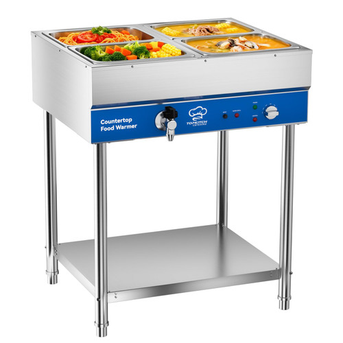 Commercial Food Warmer, Electric Steam Table, 120V 1700W Stainless Steel