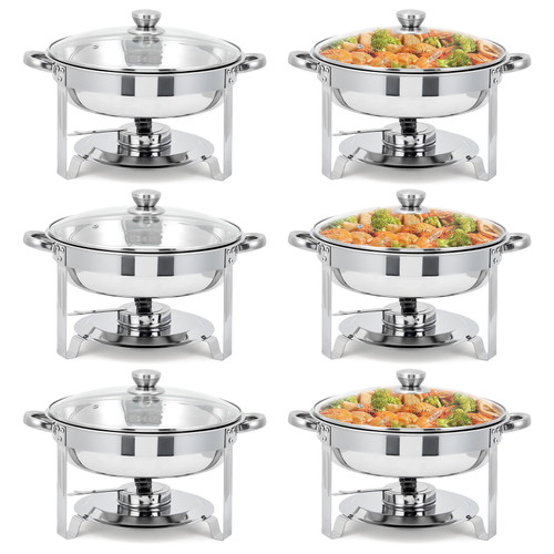 5QT Stainless Steel Chafing Dishes for Buffet, Food Warmers with Lids & Water Pans