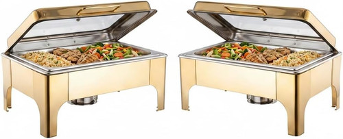 2 Pack 9QT Chafing Dish for Buffet, Roll Top Stainless Steel Food Warmer