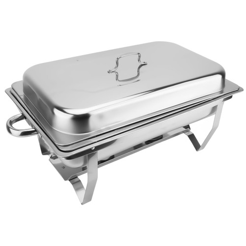 Stainless Steel Food Warmer Chafer Complete Set, Rectangle Catering Warmer and Serve