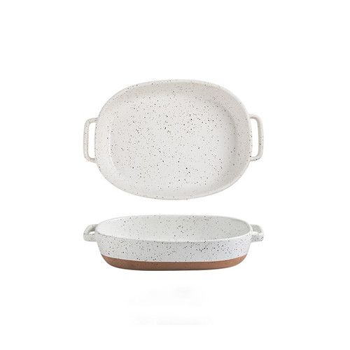 Baking Dish Matte Ceramic Bakeware Underglaze Binaural Baking Pan