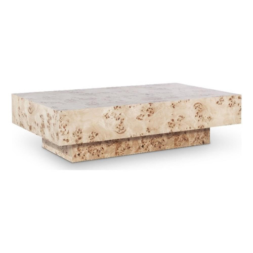 MAKLAINE Mid-Century Engineered Wood Coffee Table, 52" W x 29" D x 14" H, Natural Ash Burl Finish