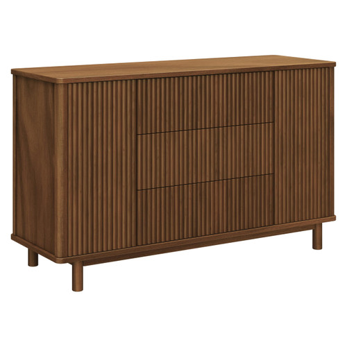Babyletto Pogo Tambour Assembled Dresser in Natural Walnut, GREENGUARD Gold Certified