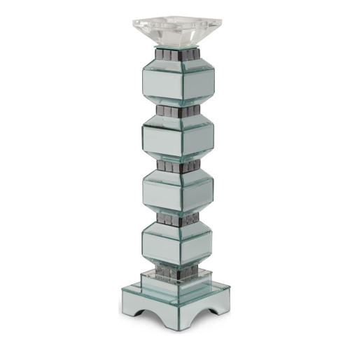 Michael Amini FS-MNTRL156-PK2 Montreal4 Tier Mirrored Candle Holder with Crystals, 2-Pack