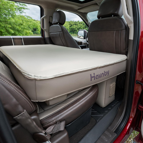 Havnby SnugNest Pickup Truck Mattress for GMC Rear Cab | TPU Air Foam Hybrid Support,Inflatable Backseat Bed,Built-in Rechargeable Pump