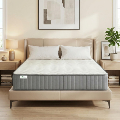 Serene 12 Inch Queen Hybrid Mattress, Premium Cooling Gel Memory Foam & Pocketed Coils for Spine Alignment & Pressure Relief