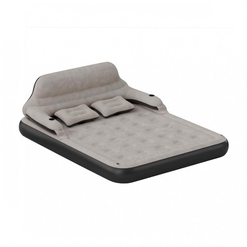 Inflatable Backrest Bed Inflatable Sofa Bed Couch Mattress Lounger with Built in Back Support Armrests and Cushioned
