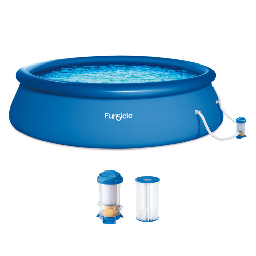 Funsicle Quickset 18' x 48" Round Above Ground Swimming Pool w/Accessories