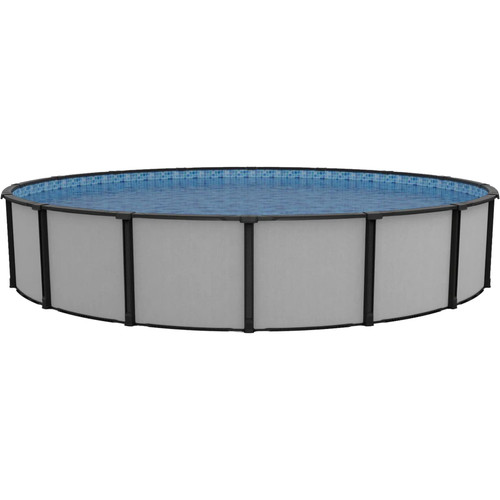 Lake Effect Pools 'Fiji' 27 ft Round Above Ground Swimming Pool | 52 Inch Resin Protected Steel Sided Walls