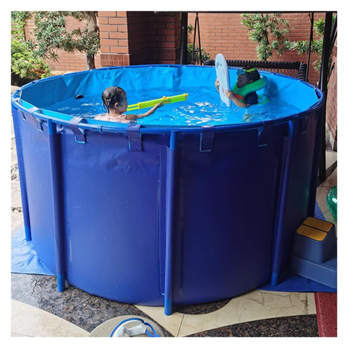 6.6ft PVC Canvas Round Swimming Pool with Frame for Outdoor Backyard Family Fun, 3100L Capacity, Perfect for Kids & Pets