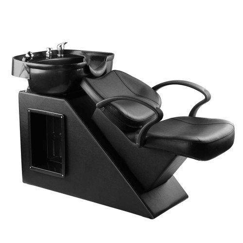 Plastic Shampoo Bowl Sink Chair for Spa Beauty Salon (Black)