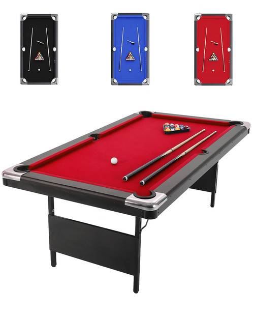 Garvee 7 ft Pool Table, Portable Pool Table, Folding Billiards Table Includes Full Billiard Balls, 2 Cue Sticks, Chalk and Felt Brush for Home Game Room