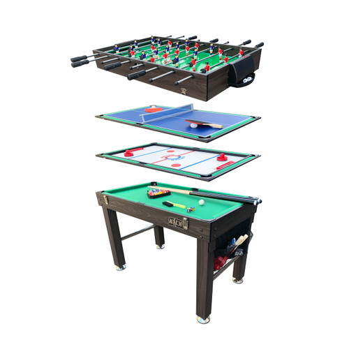 KICK Quad 48" 4-in-1 Multi Game Table, Brown