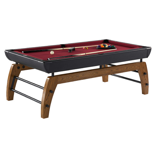 Hall of Games Edgewood 7 Ft Bar Size Pool Table with Balls and Cue Sticks | Bar Size Billiard Table with Billiard Balls