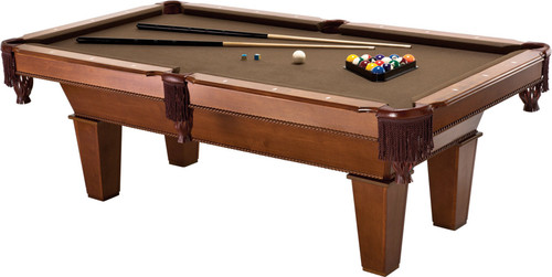 Fat Cat Frisco 7.5 Foot Pool Table, Billiard Table with Accuslate Surface, K66 Bumpers, Oak Finish