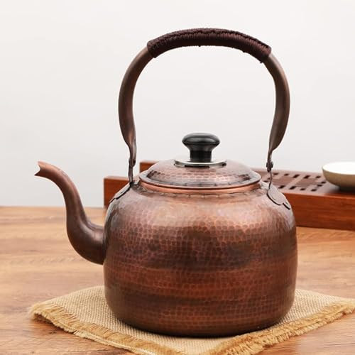 Solid Copper Whistling Tea Kettle – Suitable for Gas, Induction, and Stovetop
