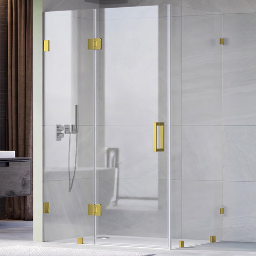 H L-Shaped Frameless Swing Corner Shower Door