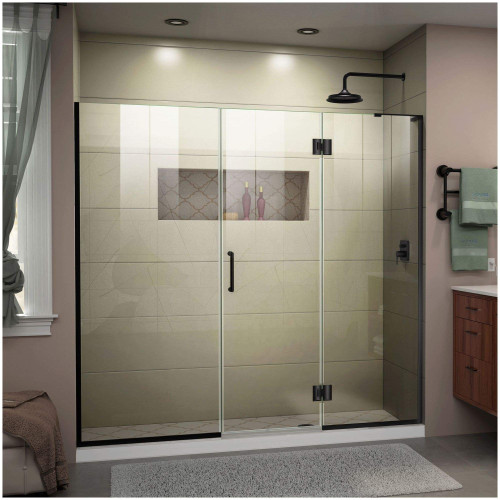 Shower Door in Matte Black - Right Wall Installation