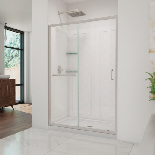DreamLine Infinity-Z 36 in. D x 48 in. W x 76 3/4 in. H Clear Sliding Shower