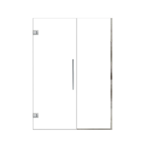 Shower Door with Inline Panel in Polished Chrome, 54 in. Opening x 76