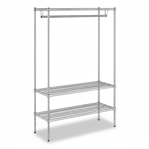Zedfire 18" x 48" x 74" NSF Chrome Clothes Rack, Heavy Duty Garment Shelf Organizer for Clothes and Shoes