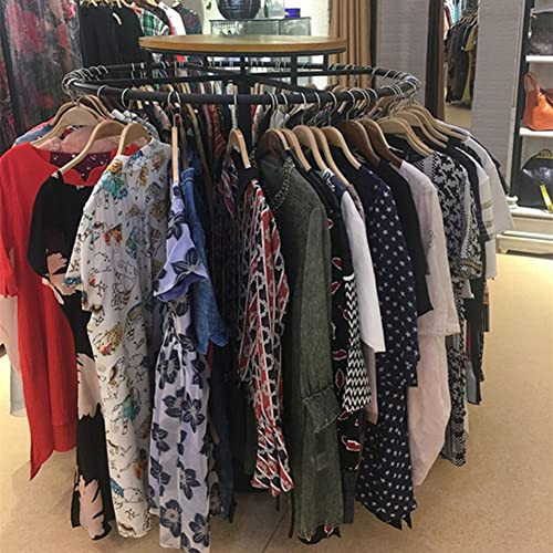 Store Display Rack Wall Mounted Storage Rack,Stylish Rotatable Round Garment Rack - Easy Assembly Clothing Display Stand for Retail & Laundry, 90x120cm, White Hanging Organizer for Clothes S