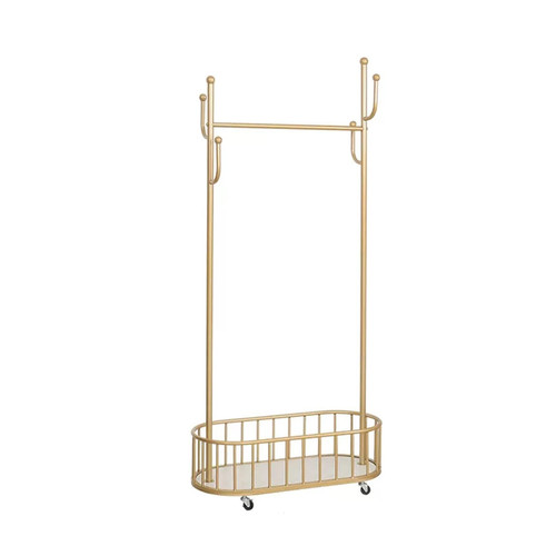 Floor-Standing Coat Rack Floor Coat Rack Bedroom Hanging Clothes Rack with Wheels