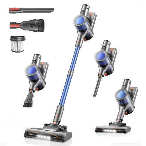 Dzaki Cordless Stick Vacuum Cleaner, 650W 55KPa Brushless Motor, 60-Min Runtime, Detachable Battery, Anti-Tangle