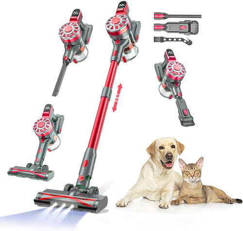 Lightweight Stick Vacuum Cordless Rechargeable with Power Suction, Up to 35 Mins Runtime, Hardwood Floor Vacuum for Pet Hair