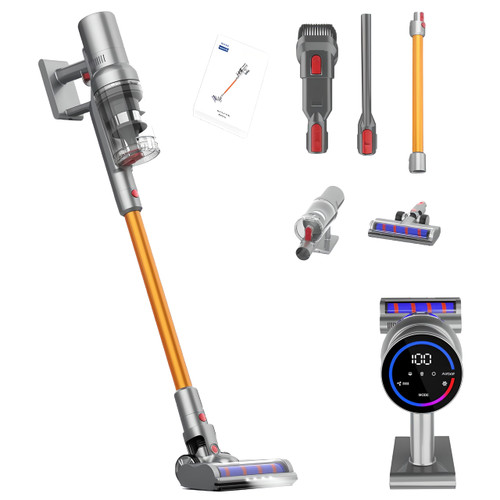 250W Cordless Handheld Vacuum Cleaner with Auto Speed Control and LED Touch Screen 2-in-1 handheld stick vacuum