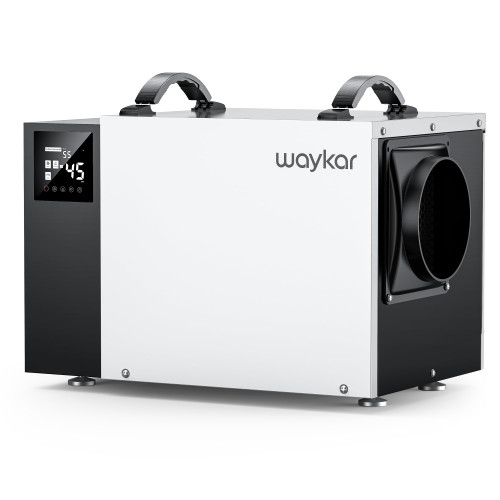 Waykar 125 Pint Crawl Space Dehumidifier with Drain Hose for Basements, Commercial & Water Damage Spaces up to 6500 Sq. Ft.