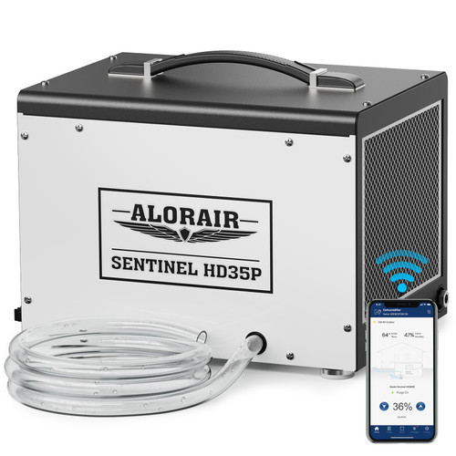 ALORAIR Smart Wi-Fi 70 Pints Crawlspace Dehumidifier with Pump Compact Unit APP Control, Auto Defrost, High Capacity, 1,000 Sq. Ft.