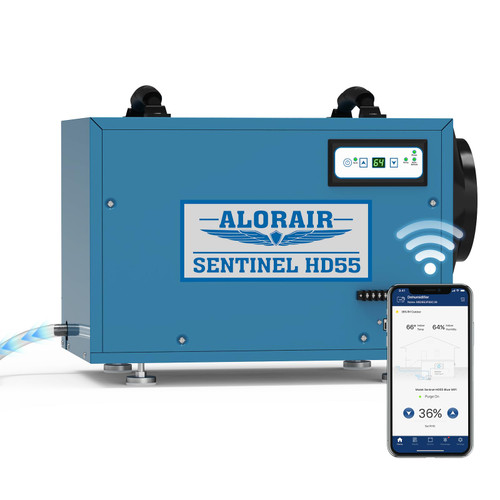 ALORAIR Smart Wi-Fi 113 Pints Crawlspace Dehumidifier, Sentinel HD55 Blue APP Control, Auto Defrost, High Capacity, 1,200 Sq. Ft.