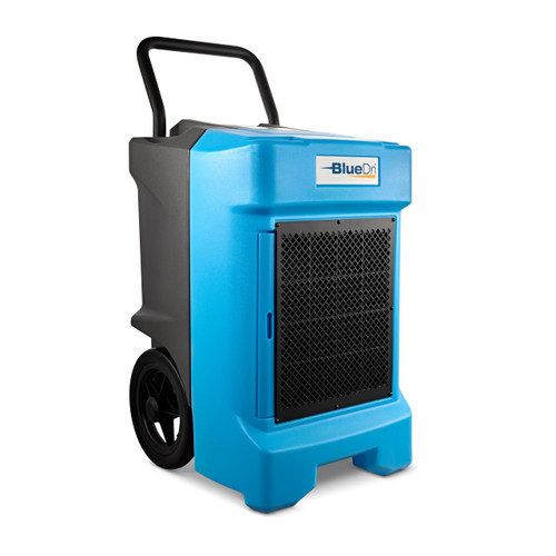BlueDri BD-BD-130-BL Industrial Commercial Dehumidifier with Hose for Basements in Homes and Job Sites, Blue