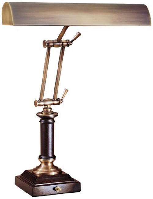 House of Troy P14-233-C71 16-1/2-Inch Portable Desk/Piano Lamp, Antique Brass and Chestnut Bronze