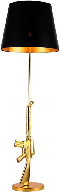 Golden Gun Desk Lamps Night Light Cool Table Modern Gold for in Bedroom Hotel Living Room