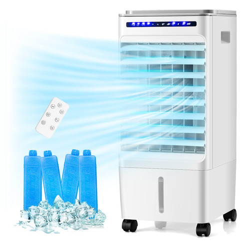 Evaporative Air Cooler, 3 in 1 Air Conditioner Fan with 3 Modes & 3 Speeds, Remote & 7H Timer, 80° Oscillation
