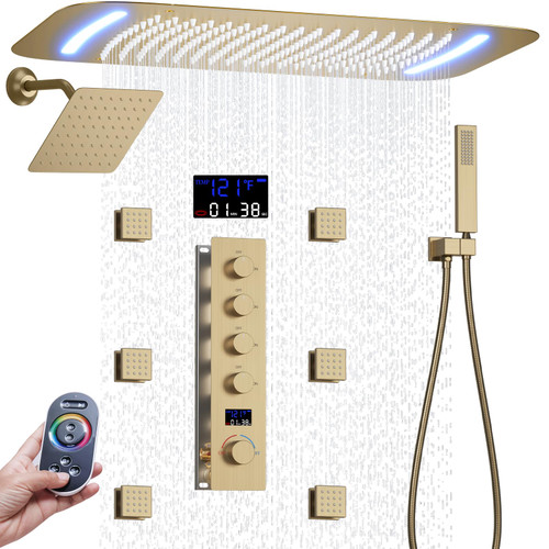 Dual Shower Heads System Multi Functions 16 X 26 Inch Rainfall