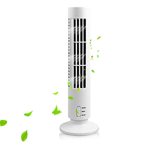 Portable Tower Fan Quiet Bladeless 2 Speed Air Conditioner Vertical Cooler For Indoor Bedroom Home Office