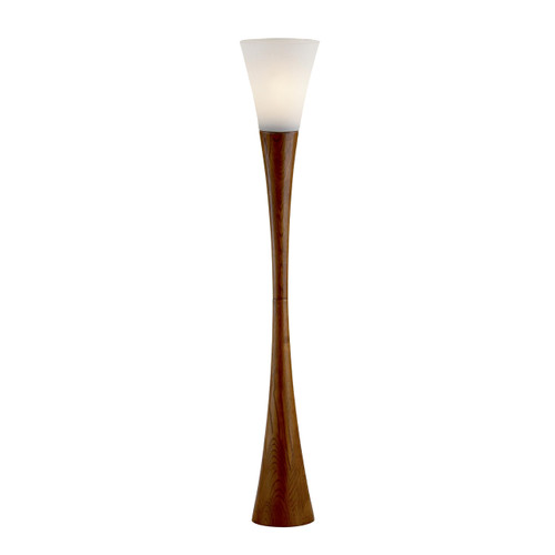 Adesso Floor Lamp, Bronze & Walnut Poplar Wood, Modern Design, 68”