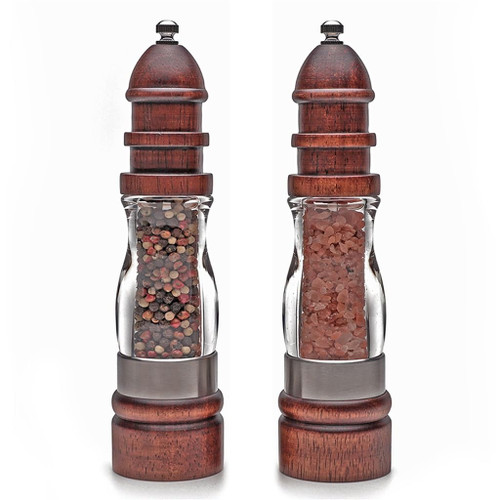 Wooden Salt and Pepper Grinder Set - Wood and Acrylic Mills