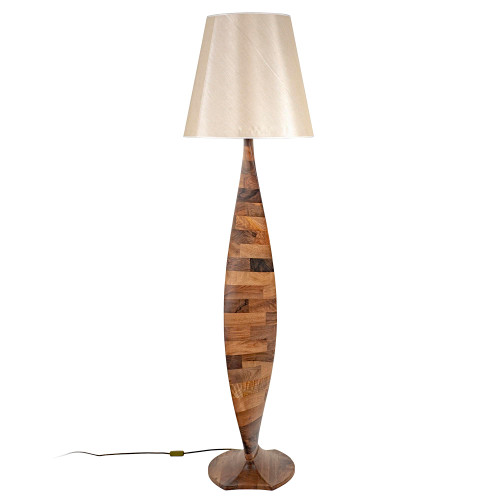 Angora DNA Large Floor Lamp - Mid Century Modern Style | 100% Black Walnut Wood Floor Lamp for Living Room