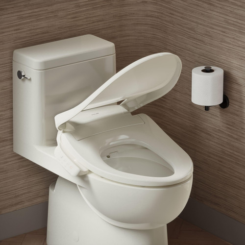 Heated Bidet Toilet Seat, Warm Water, Biscuit with Side Pane
