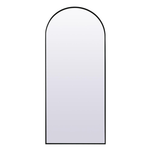 Reflection, Metal Frame Arch Full Length Mirror 32X76 Inch in, Modern, Black