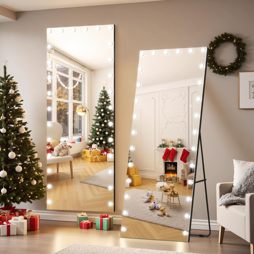 Kosmonia 82"x36" Hollywood Full Length Mirror with Light, 28 Dimmable Bulbs