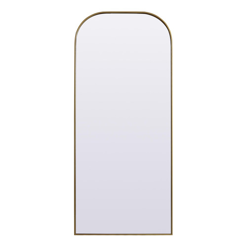 Illuminate, Metal Frame Arch Full Length Mirror 32X76 Inch in, Modern, Brass