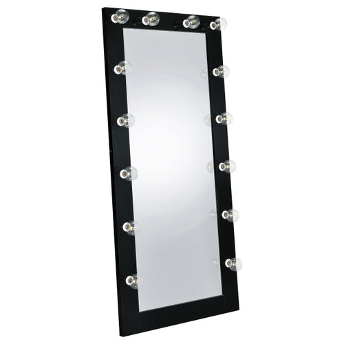 Wood - 32x71-Inch Full-Length Floor Mirror with LED Lighting and 2-Way Switch - Bedroom and Dressing Room