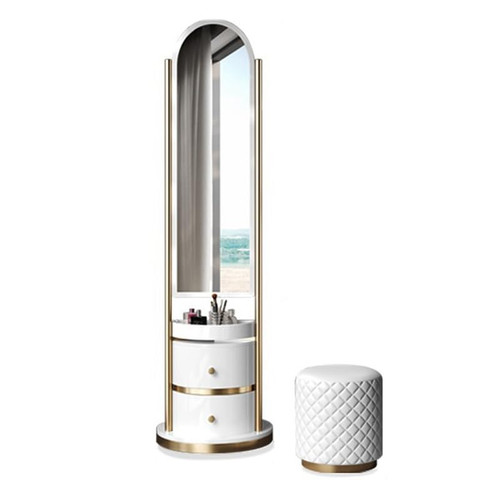 FYorbitH Mirror Full Length Full-Length Mirror and Coat Rack, Household and, Integrated Bedroom Storage Dresser(White)